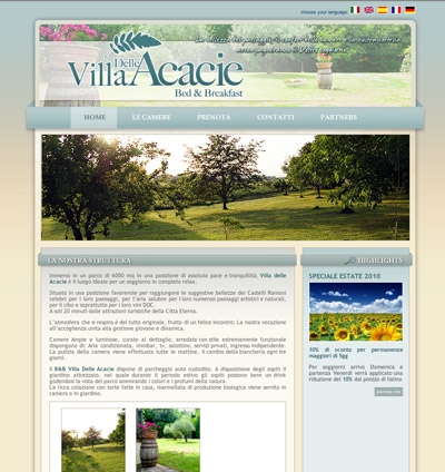Sito web "Villa Delle Acacie"