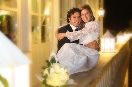 foto notturna di matrimonio