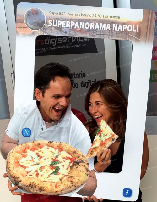 cornice selfie - pannello sagomato - pannello per foto - pizza napoletana - stampa digitale - drsdigiservice
