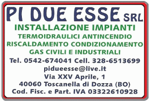 INSTALLAZIONE MANUTENZIONE IMPIANTI TERMOIDRAULICI RISCALDAMENTO CONDIZIONAMENTO ANTINCENDIO GAS CENTRALI TERMICHE CIVILI E INDUSTRIALI PI DUE ESSE SRL