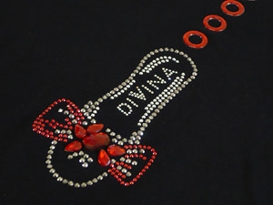 cartina di strass realizzata con logo del cliente