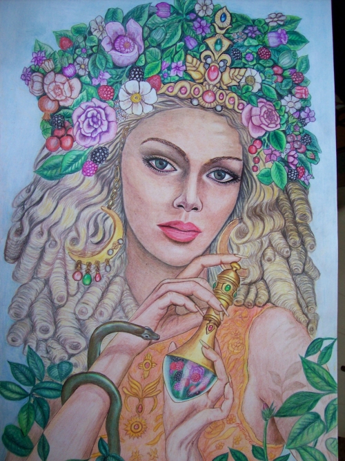 opera personale "Profumo d'estate" matite colorate su carta cm 35 x 50