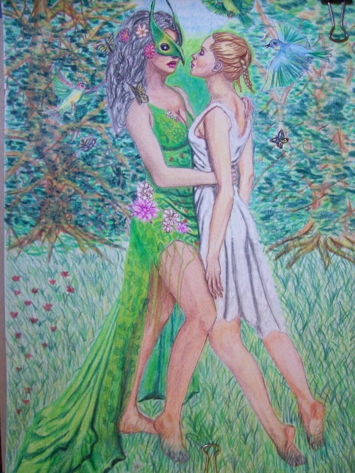 "Seduzione" matite colorate su carta cm 33 x 24