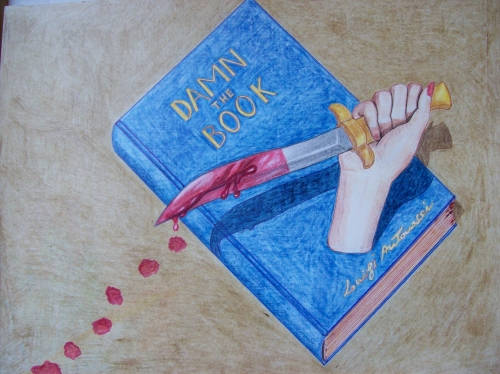 "l libro maledetto" matite colorate su carta cm 33 x 24