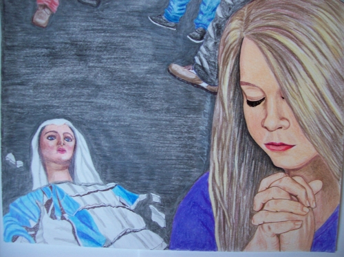 "il dolore dei fedeli nelle dissacrazioni di oggi" cm 24 x 33