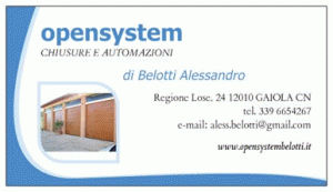 portoni sezionali, basculanti, cancelli automatici OPENSYSTEM DI BELOTTI ALESSANDRO