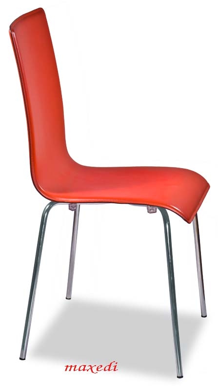 sc002 art.alice sedia monoscocca rivestita in cuoietto gambe acciaio cromate o verniciate alluminio