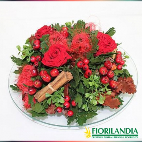 Centtrotavola di fiori stabilizzati
