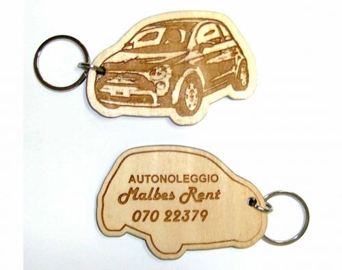 portachiavi personalizzato legno autonoleggio