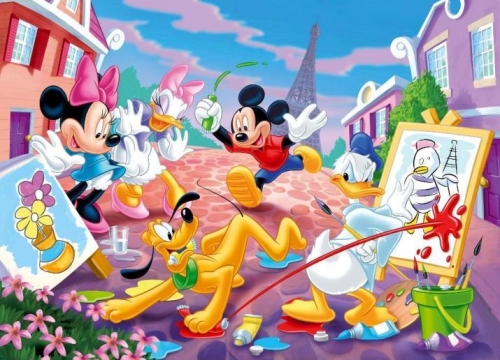 Gigantografia autoadesiva "Topolino a Parigi" h.124cm x l.171cm
