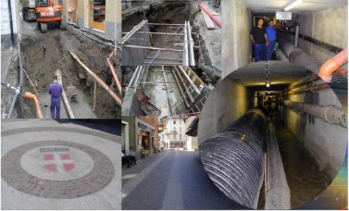 Realizzazione del tunnel tecnologico, Comune di Bormio in via Roma