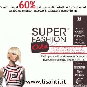 Vendita abbigliamento firmato scontato fino al 60% tutto l'anno SUPER FASHION OUTLET