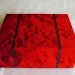 cofanetto in radica colore rosso bordo'