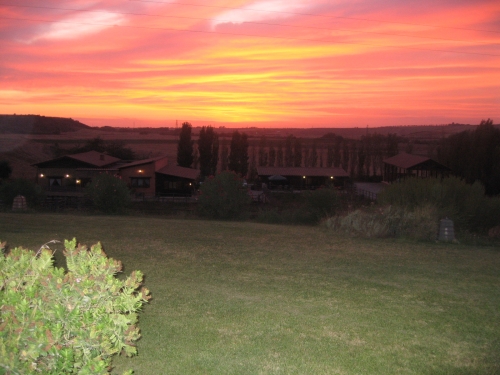 la struttura al tramonto