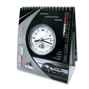 calendario da tavolo con orologio