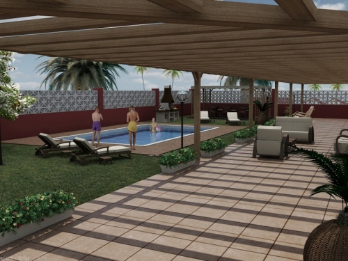 Vista 3D esterna del Club Resort Canarias